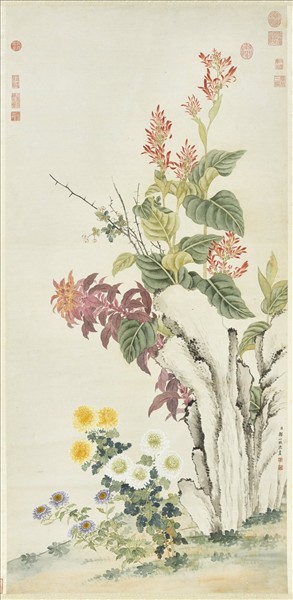 清鄒一桂畫秋英呈艷　軸