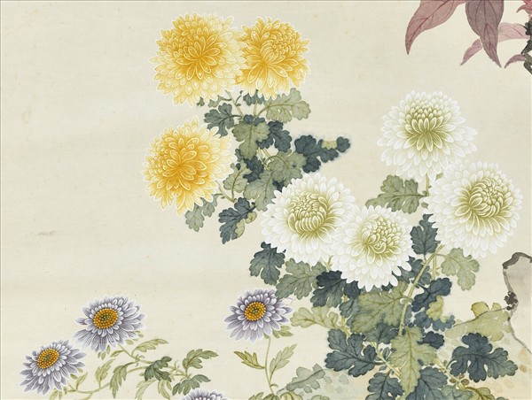 清鄒一桂畫秋英呈艷　軸