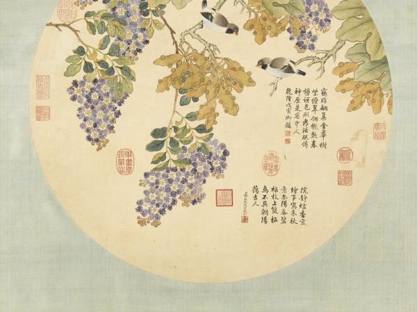 清鄒一桂梧桐紫薇　軸