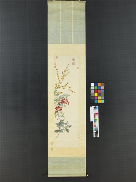 清鄒一桂畫蠟梅天竺山茶　軸