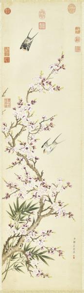 清鄒一桂畫花卉冊魚兒牡丹- 故宮