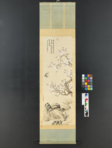 清鄒一桂杏花雙燕　軸