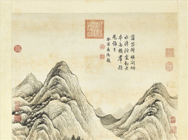 清鄒一桂畫蒲芷群鷗　軸