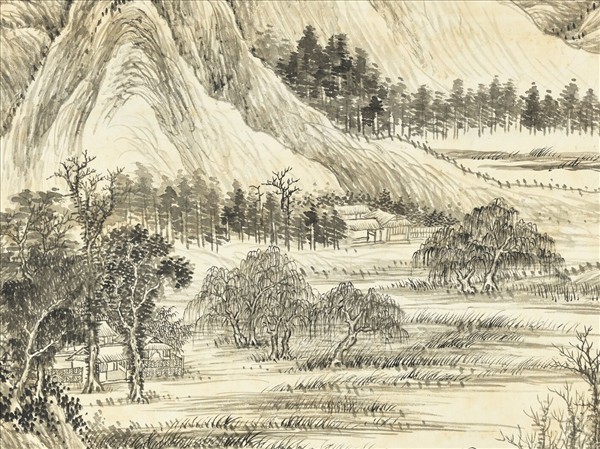 清鄒一桂畫蒲芷群鷗　軸