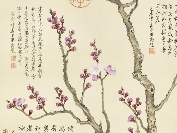 清鄒一桂杏花清高宗御題　軸