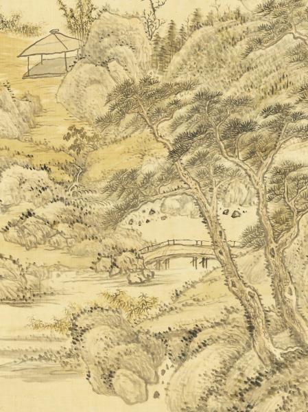 清張鵬翀春山出雲　軸