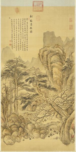 清張鵬翀畫松梅清韻圖　軸