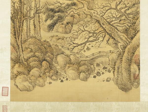 清張鵬翀畫松梅清韻圖　軸