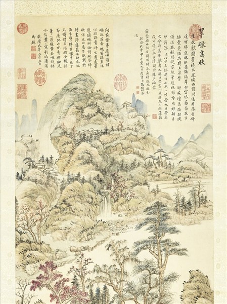 清張鵬翀翠巘高秋圖　軸