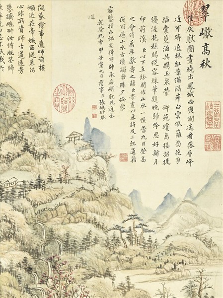 清張鵬翀翠巘高秋圖　軸