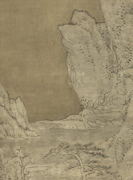 清張鵬翀畫雪景人物乾隆御題　軸