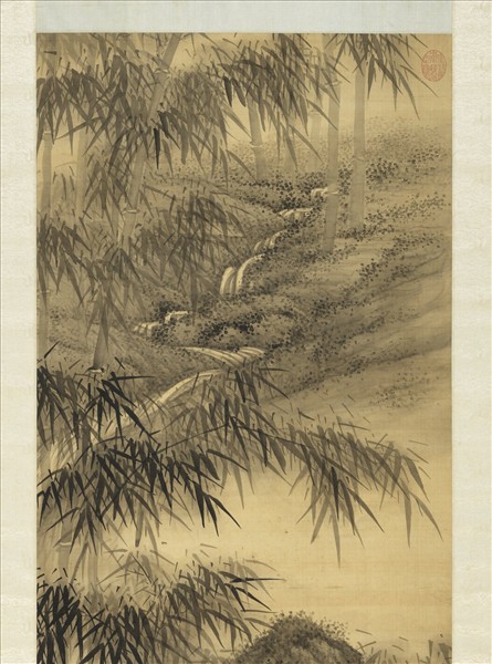 清強國忠法元人墨竹　軸