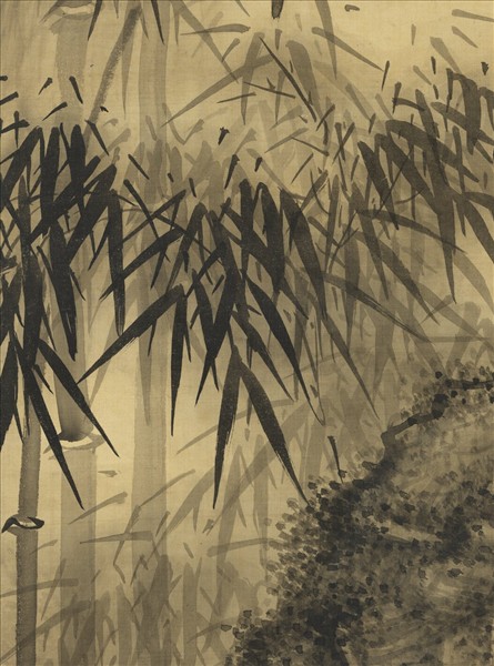 清強國忠法元人墨竹　軸