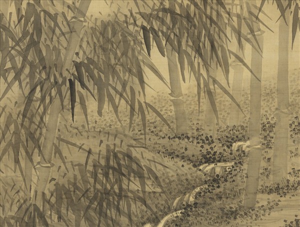 清強國忠法元人墨竹　軸