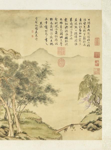 清張若靄畫御園暮春詩　軸