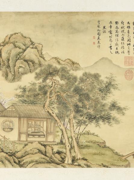 清張若靄畫御園暮春詩　軸