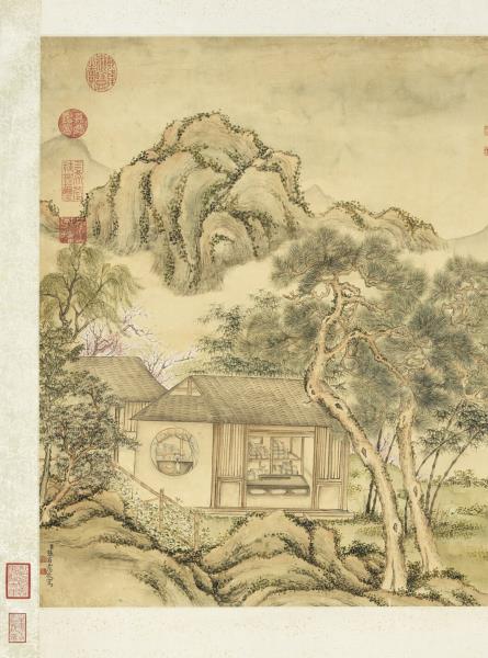 清張若靄畫御園暮春詩　軸