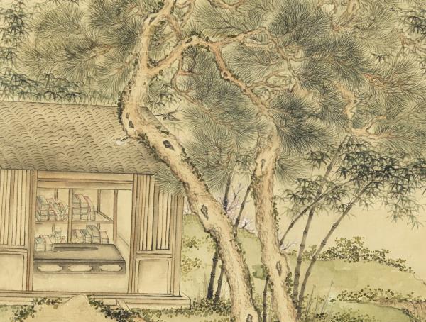 清張若靄畫御園暮春詩　軸