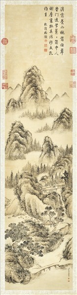 清董邦達畫山水高宗御題　軸