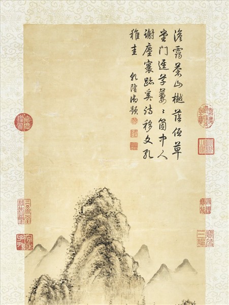 清董邦達畫山水高宗御題　軸