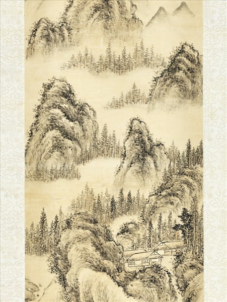 清董邦達畫山水高宗御題　軸