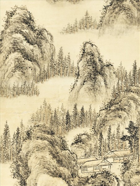 清董邦達畫山水高宗御題　軸