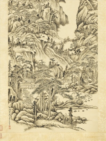 清董邦達松澗雲嵐　軸