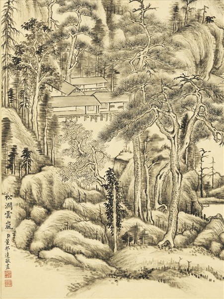 清董邦達松澗雲嵐　軸