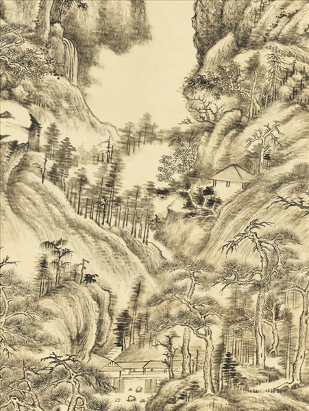 清董邦達松澗雲嵐　軸