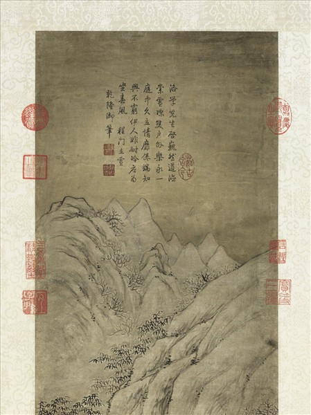 清董邦達雪景人物即事御題　軸