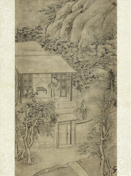 清董邦達雪景人物即事御題　軸