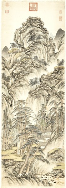 清沈宗敬萬松春靄　軸