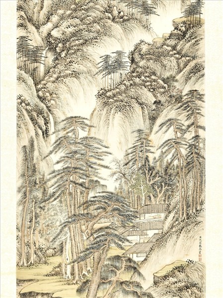 清沈宗敬萬松春靄　軸