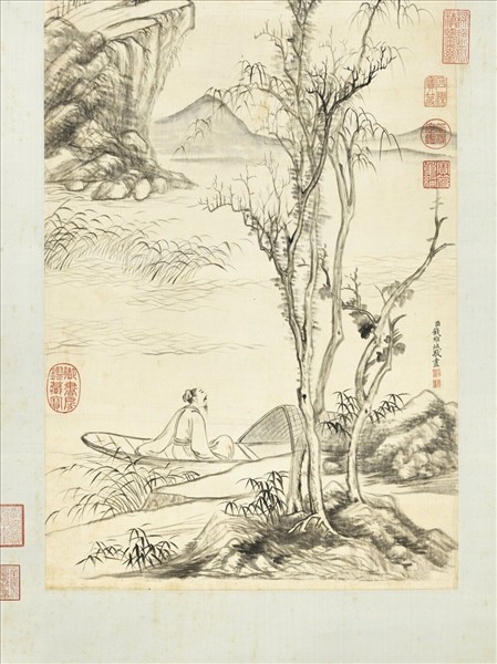 清錢維城山水　軸