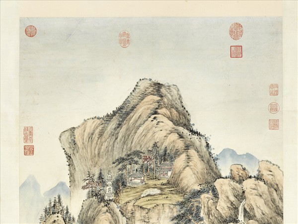 清錢維城畫廬山高　軸