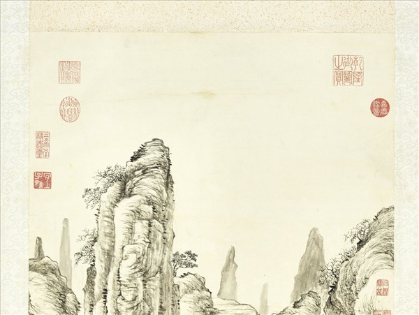 清錢維城畫雲壑松泉　軸