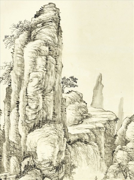 清錢維城畫雲壑松泉　軸