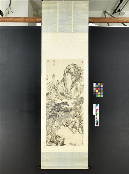 清錢維城畫高巒遠吹　軸