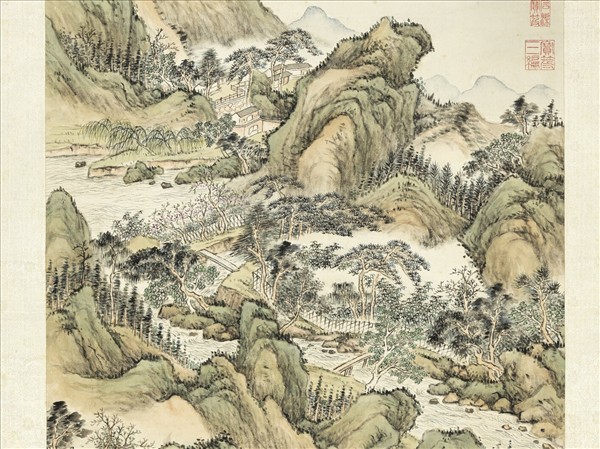 清錢維城畫法螺曲徑　軸