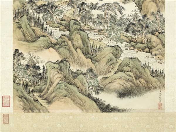 清錢維城畫法螺曲徑　軸