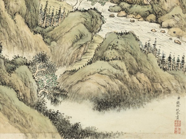 清錢維城畫法螺曲徑　軸