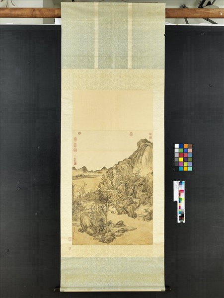 清錢維城畫溪橋曳杖　軸