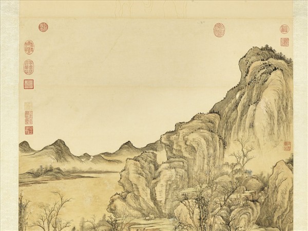 清錢維城畫溪橋曳杖　軸