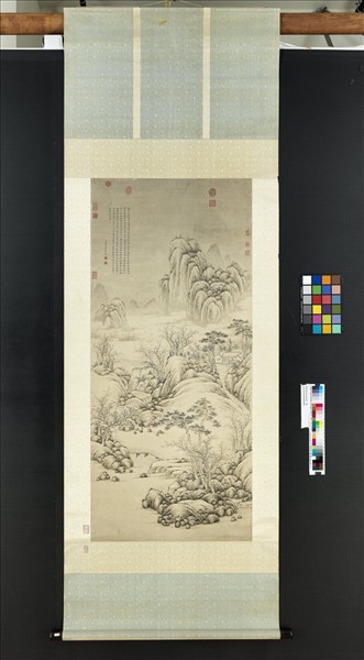 清錢維城寒林欲雪　軸