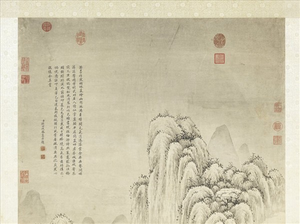 清錢維城寒林欲雪　軸