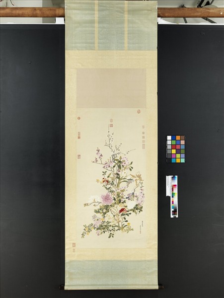 清錢維城畫萬彙熙春圖　軸