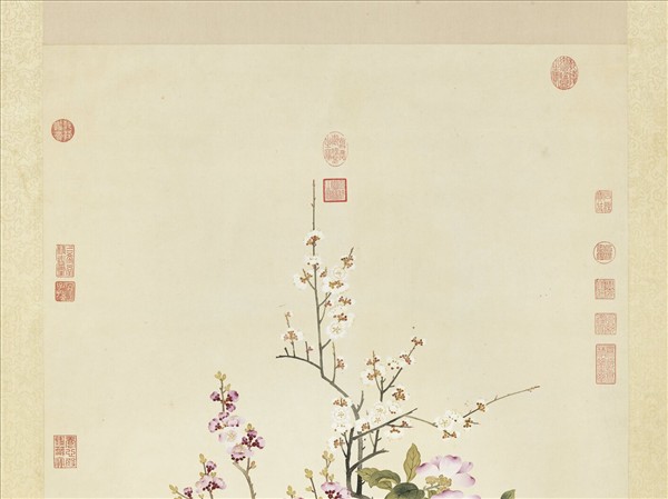 清錢維城畫萬彙熙春圖　軸