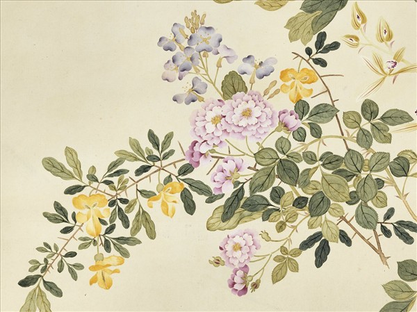 清錢維城畫萬彙熙春圖　軸