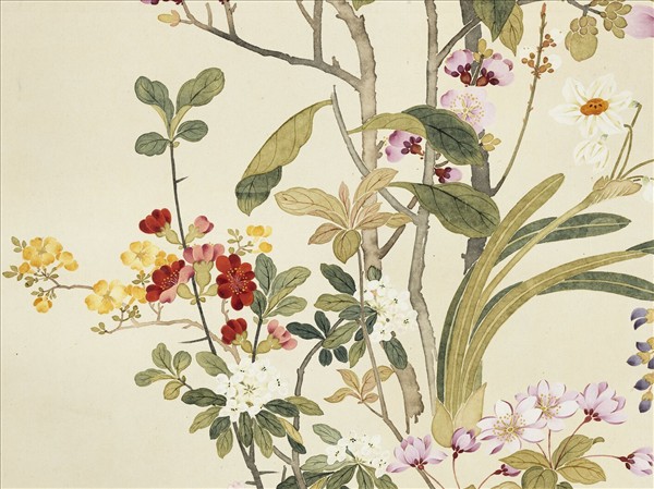 清錢維城畫萬彙熙春圖　軸