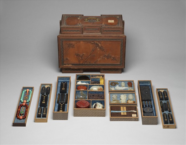 竹黃貼花百什件